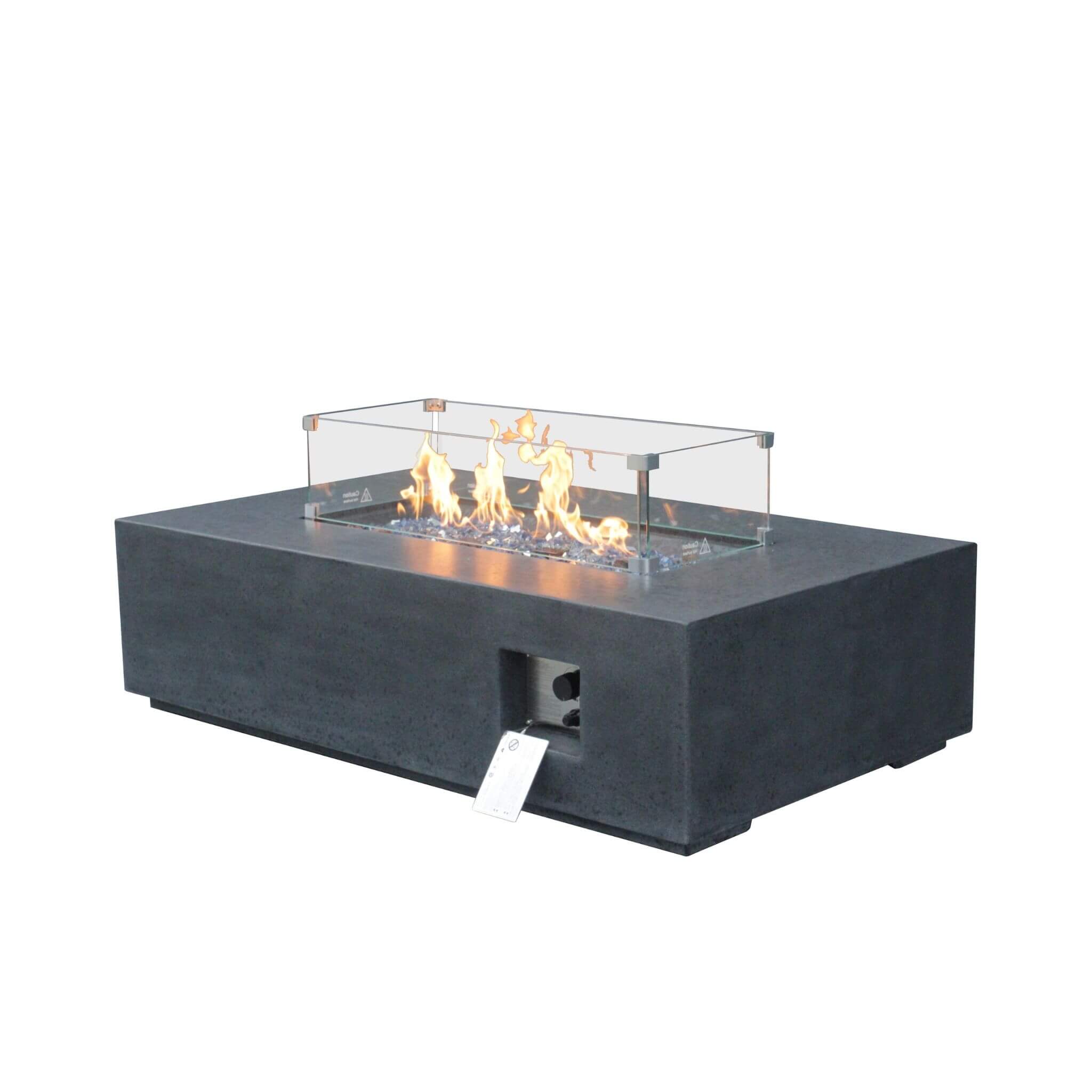 Alora 52" Outdoor Concrete Liquid Propane Rectangular Fire Pit Table (SAK84314) – SAKSBY WHOLESALE, view 4