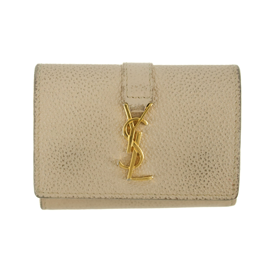 Bolt Boutique Yves Saint Laurent Beige Origami Compact Wallet #5203 — main product shot