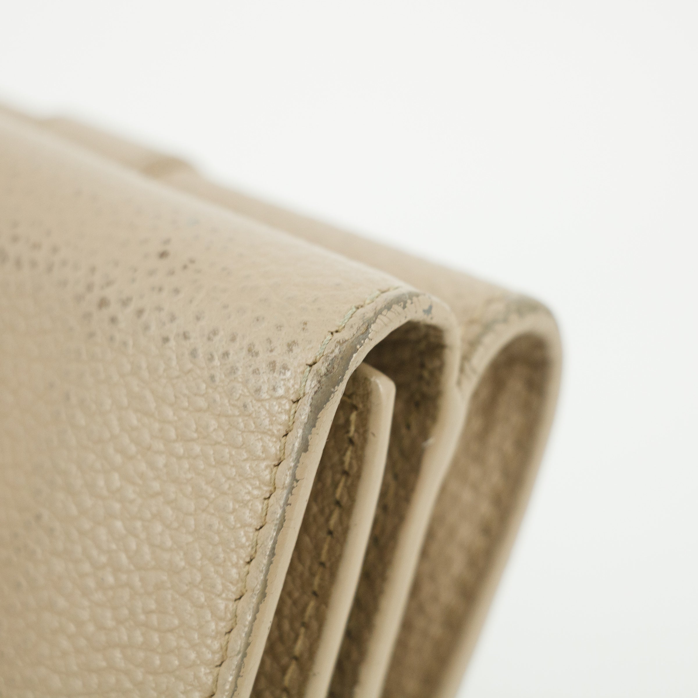 Bolt Boutique Yves Saint Laurent Beige Origami Compact Wallet #5203 — back view