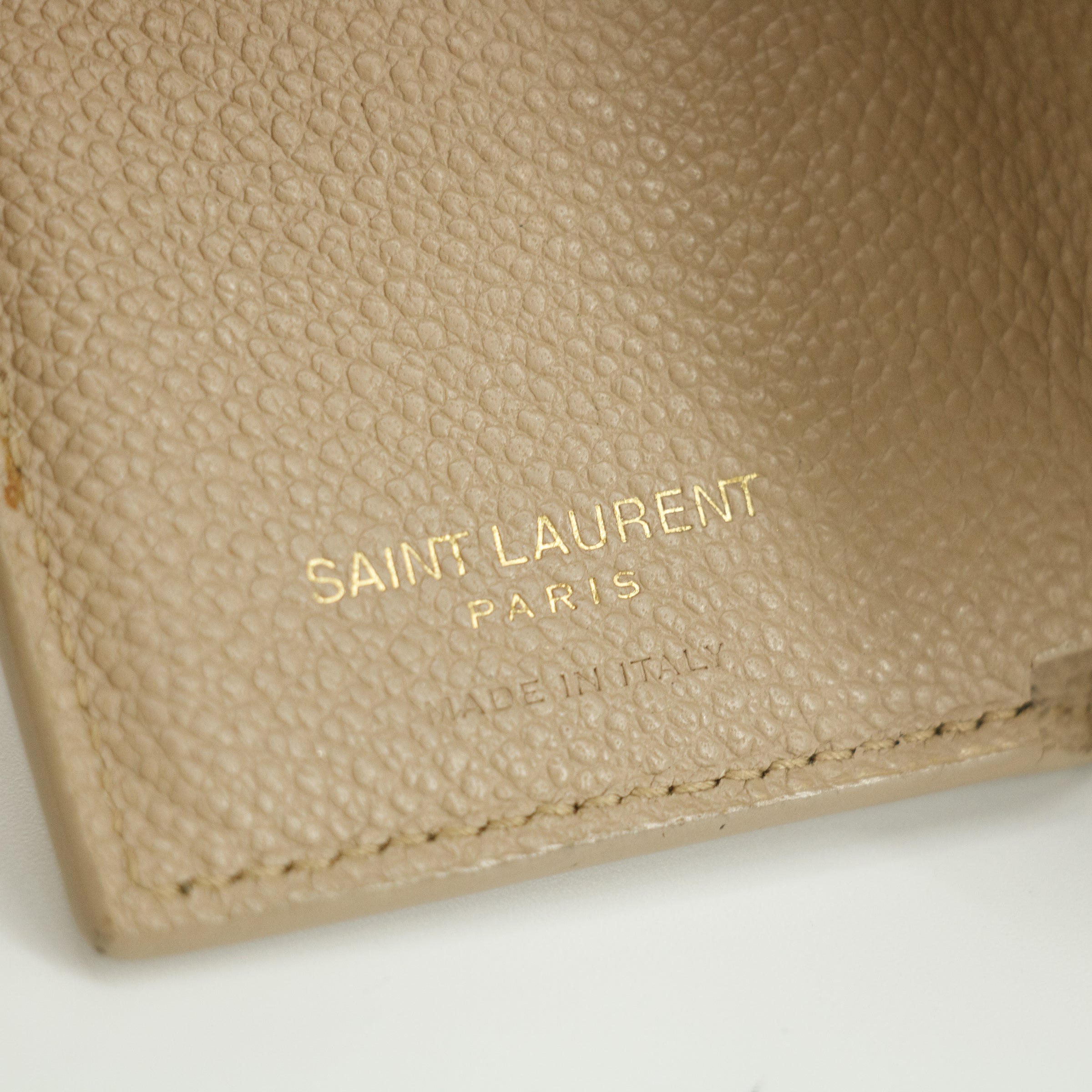 Bolt Boutique Yves Saint Laurent Beige Origami Compact Wallet #5203 — alternative angle