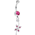 BodyCandy Pink Gem Gentle Dragonfly Dangle Belly Ring — main product shot