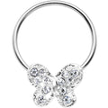 BodyCandy 16G 7/16 Clear Gem Soaring Butterfly BCR Captive Ring — main product shot