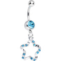 BodyCandy Aqua Gem Twisted Star Dangle Belly Ring — main product shot