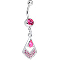 BodyCandy Pink Gem Duchess in Disguise Diamond Shaped Dangle Belly Ring — main product shot