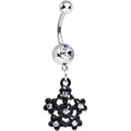 BodyCandy Clear Gem Flowering Dark Winter Snowflake Dangle Belly Ring — main product shot