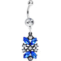 BodyCandy Clear and Blue Gem Dark Chantilly Lace Dangle Belly Ring — main product shot