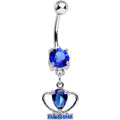 BodyCandy Blue Cubic Zirconia Coronation Day Crown Dangle Belly Ring — main product shot