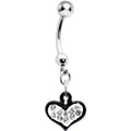 BodyCandy Clear Gem Black Framed Keyhole Heart Dangle Belly Ring — main product shot