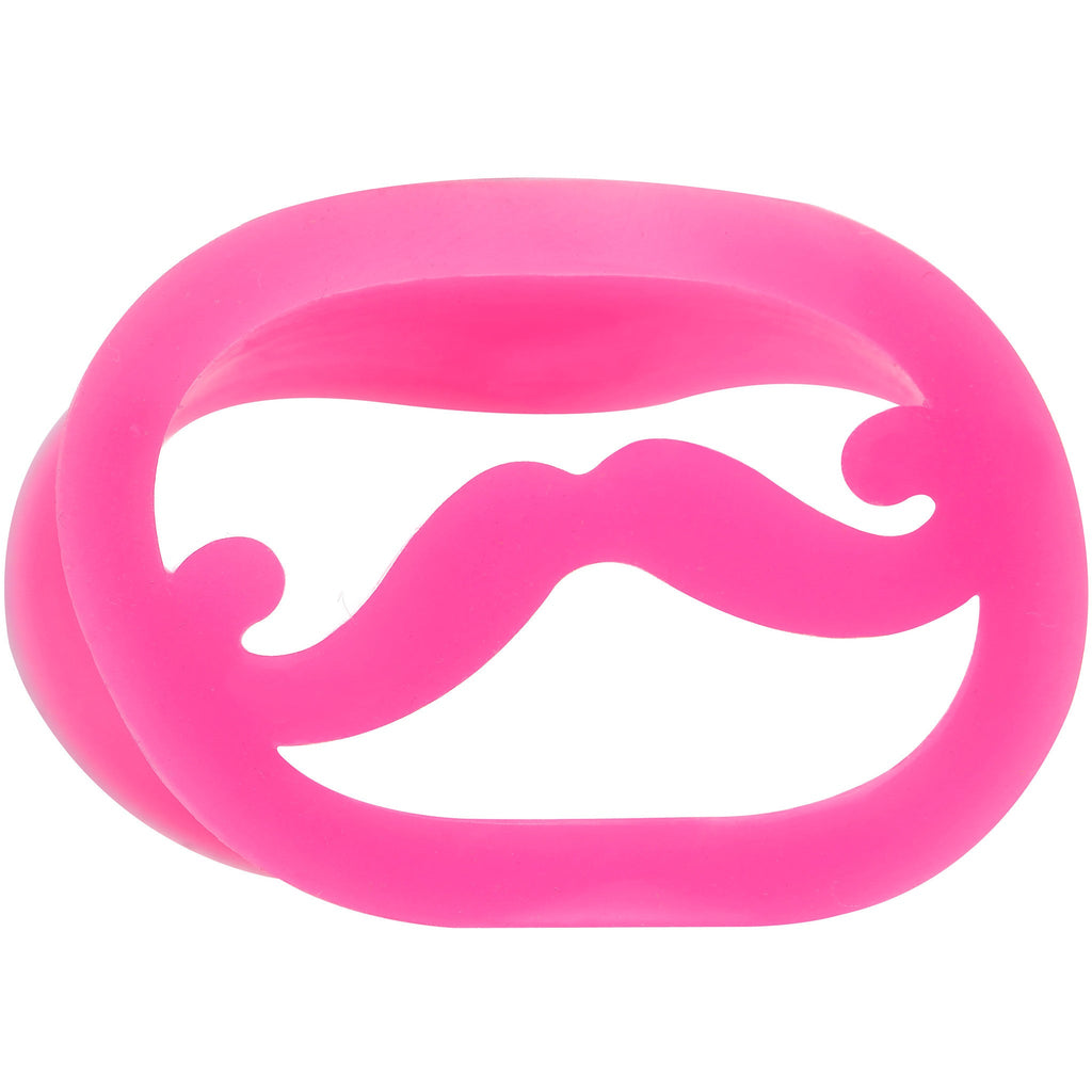 BodyCandy 18mm Pink Silicone Dapper Mustache Tunnel Plug — lifestyle context