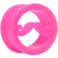 BodyCandy 20mm Pink Silicone Dapper Mustache Tunnel Plug — main product shot