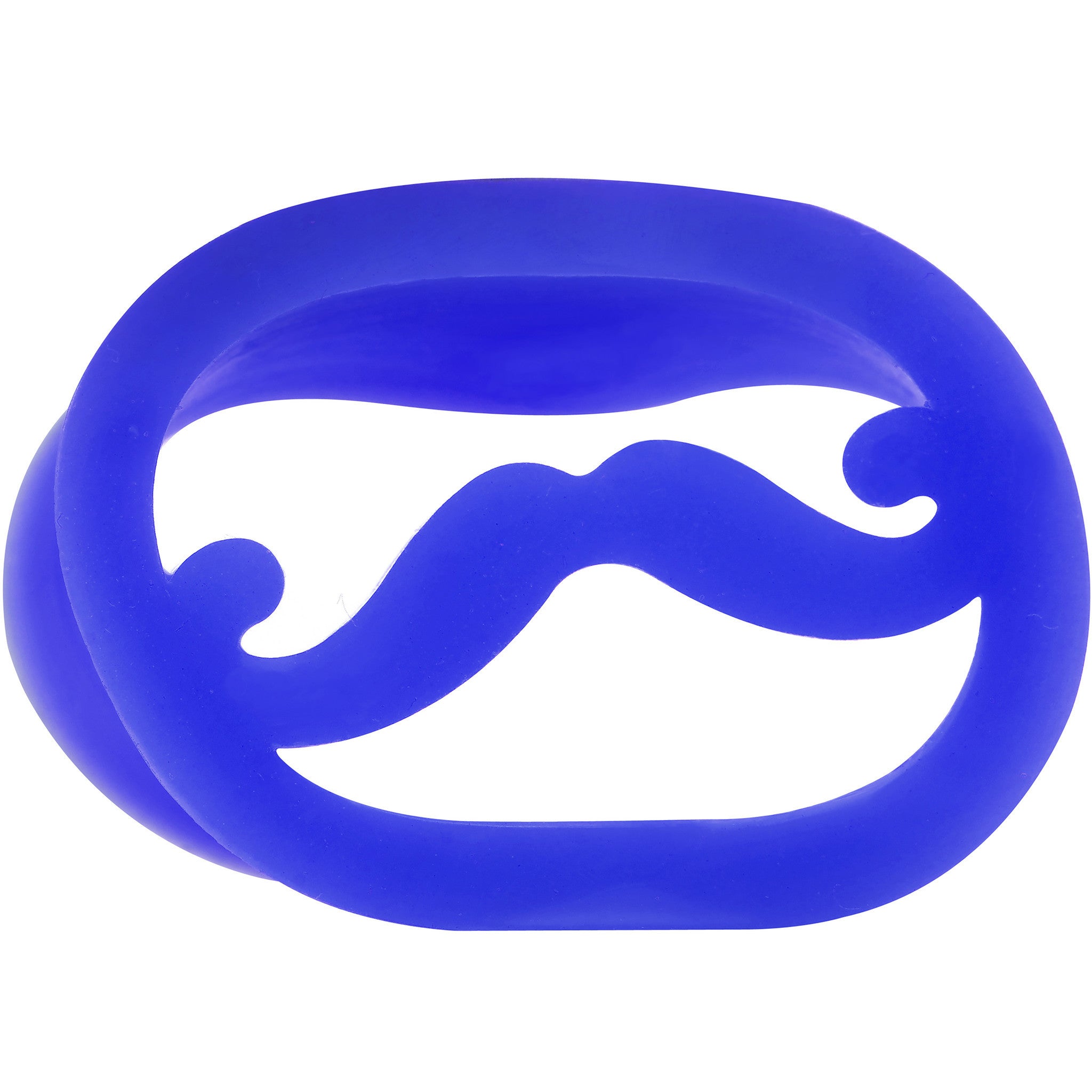 BodyCandy 18mm Blue Silicone Dapper Mustache Tunnel Plug — lifestyle context