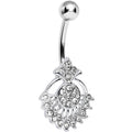 BodyCandy Clear Crystal Sparkling Victoriana Opera Fan Belly Ring — main product shot