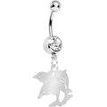 BodyCandy Clear Gem Family of Dolphins Dangle Belly Ring — main product shot