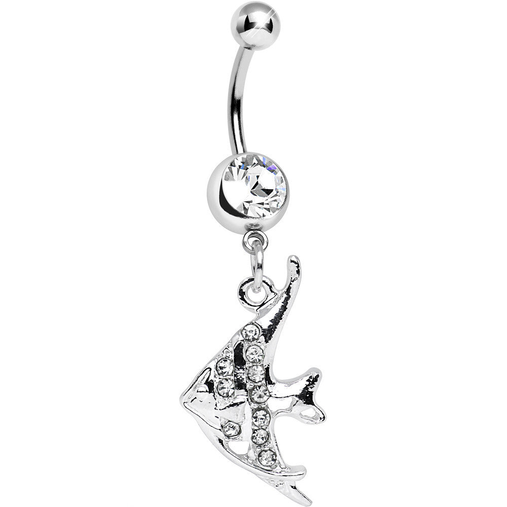 BodyCandy Clear Gem Coral Reef Tropical Fish Dangle Belly Ring — main product shot