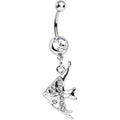 BodyCandy Clear Gem Coral Reef Tropical Fish Dangle Belly Ring — main product shot