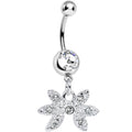 BodyCandy Clear Gem New Orleans Mardi Gras Mask Dangle Belly Ring — main product shot