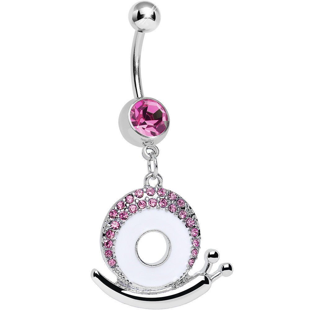 BodyCandy Pink Gem Pink Shell Tale of a Snail Dangle Belly Ring — main product shot