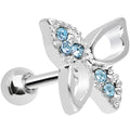 BodyCandy Aqua Crystal 18G Breezy Butterfly Cartilage Tragus Earring — main product shot