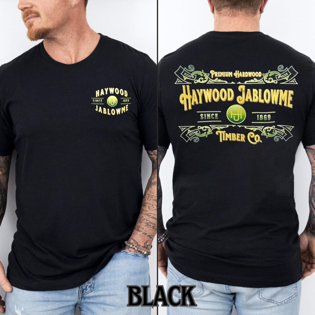 Pasimax Funny "Haywood Jablowme Timber Co" T-Shirt — side view