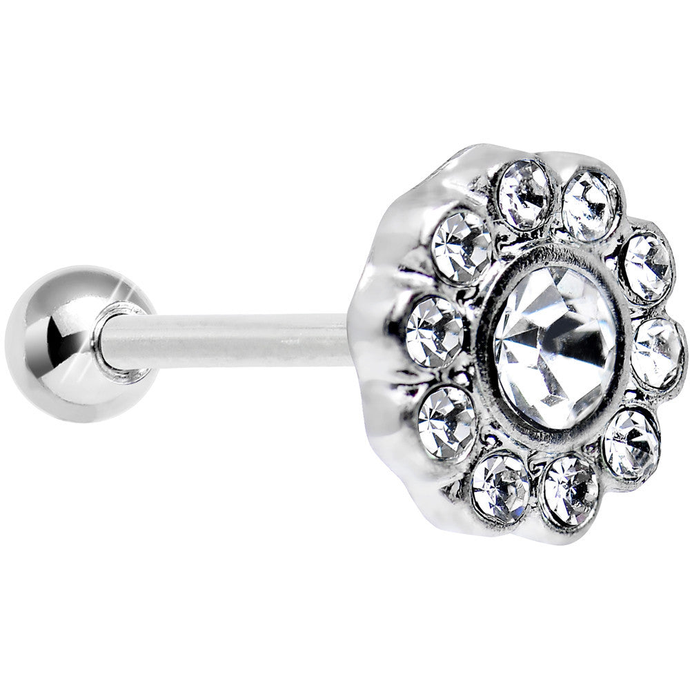 BodyCandy 18G Clear CZ Sparkling Flower Cartilage Tragus Earring — main product shot