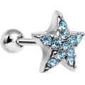 BodyCandy 18G Aqua CZ Feel Like a Star Cartilage Tragus Earring — main product shot