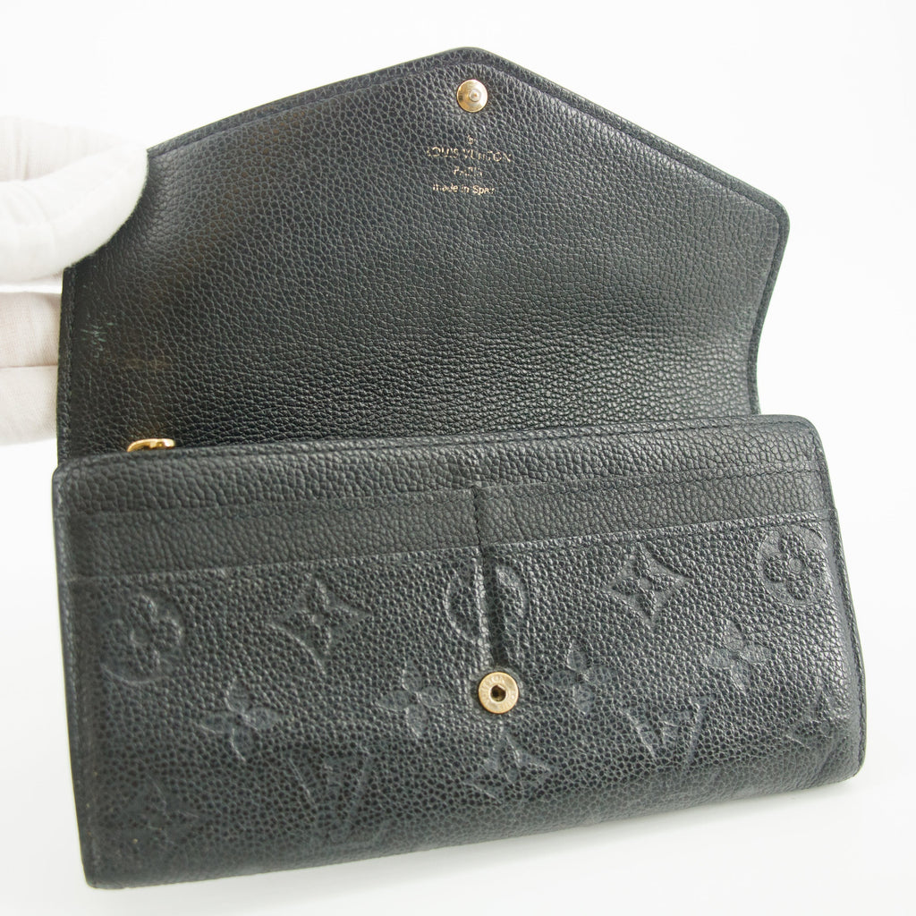 Bolt Boutique Louis Vuitton Monogram Empreinte Portefeuille Black Leather Wallet #5297 — size reference