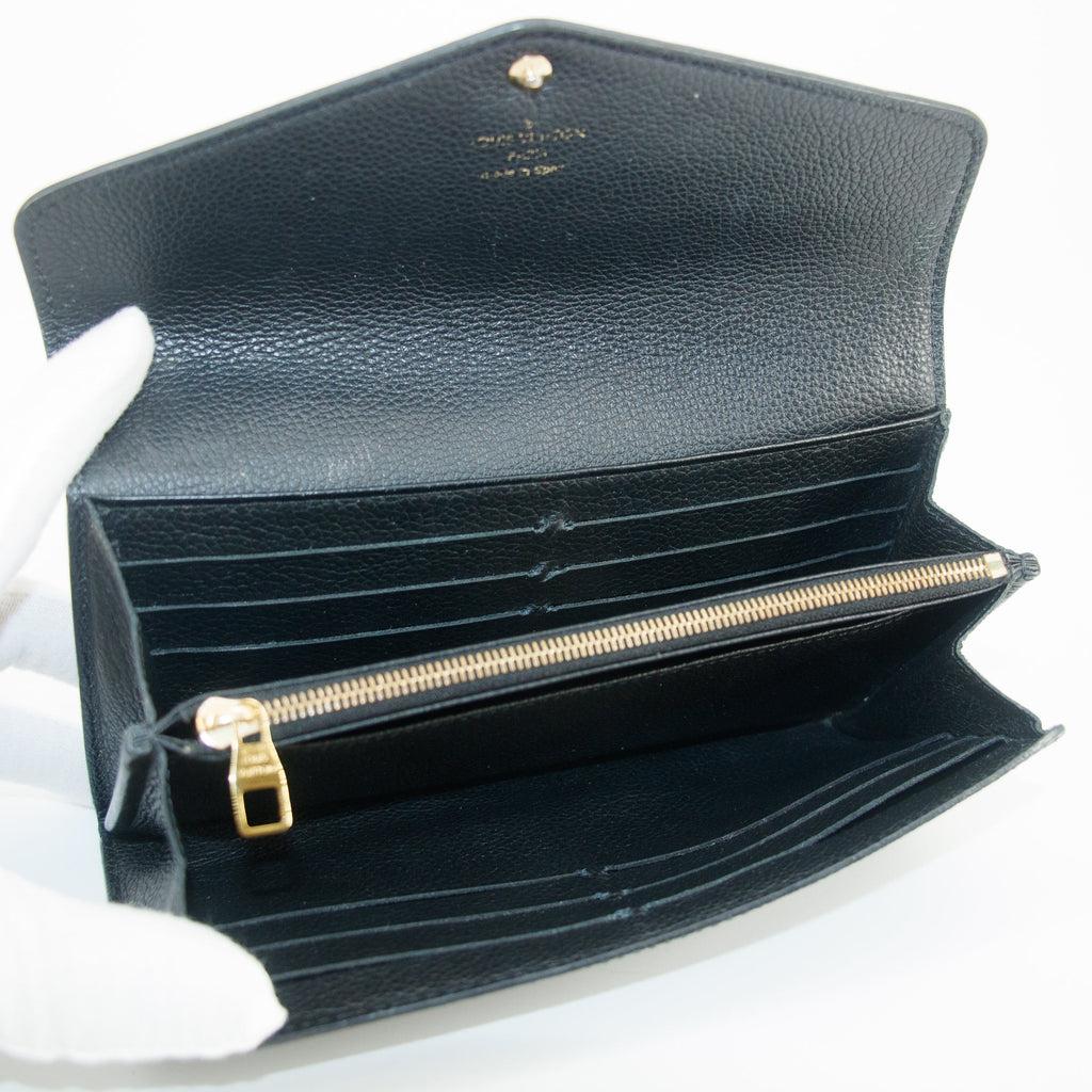 Bolt Boutique Louis Vuitton Monogram Empreinte Portefeuille Black Leather Wallet #5297 — color detail