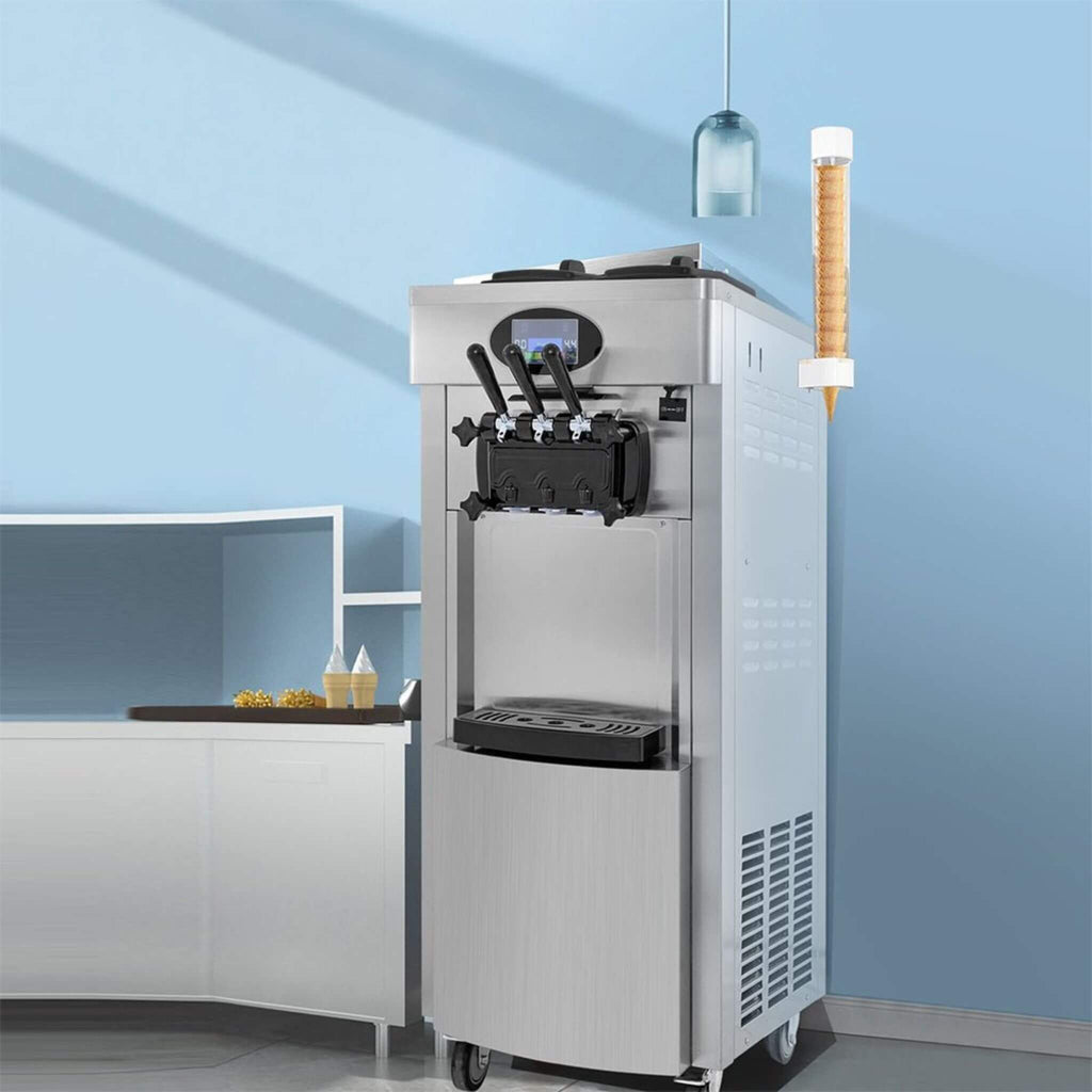 53-Inch Freestanding 3-Flavors Commercial Soft Serve Yogurt Ice Cream Machine Maker With Auto Clean (SAK74031) – SAKSBY WHOLE