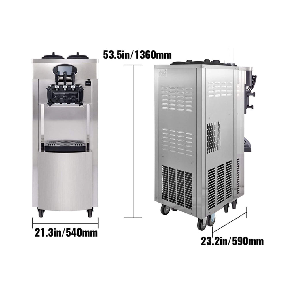 53-Inch Freestanding 3-Flavors Commercial Soft Serve Yogurt Ice Cream Machine Maker With Auto Clean (SAK74031) – SAKSBY WHOLE