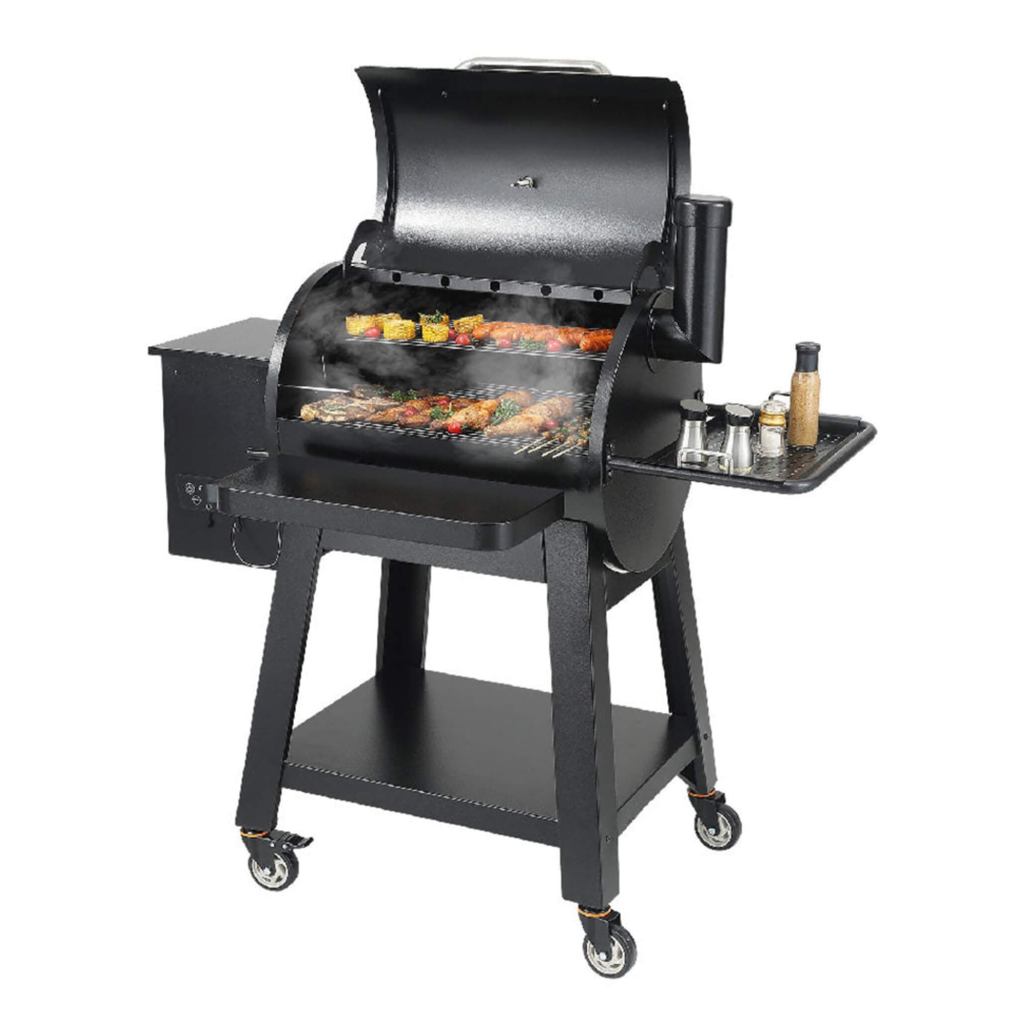 53-Inch Heavy-Duty Portable Wood Pellet BBQ Grill With Cart (SAK93641) – SAKSBY WHOLESALE, view 4