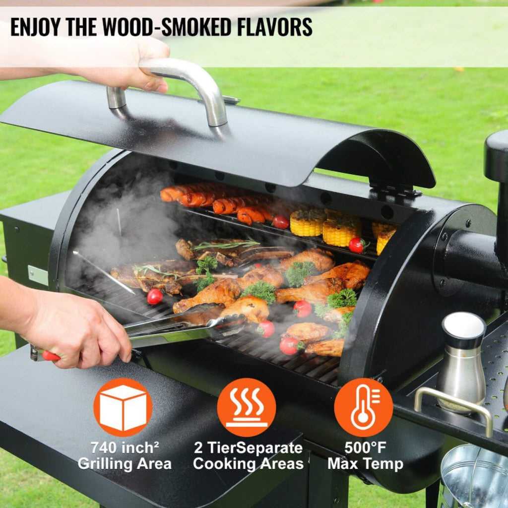 53-Inch Heavy-Duty Portable Wood Pellet BBQ Grill With Cart (SAK93641) – SAKSBY WHOLESALE, view 3