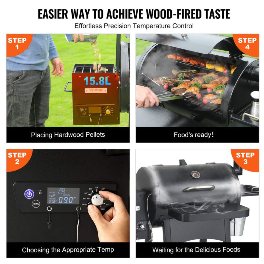 53-Inch Heavy-Duty Portable Wood Pellet BBQ Grill With Cart (SAK93641) – SAKSBY WHOLESALE, view 9