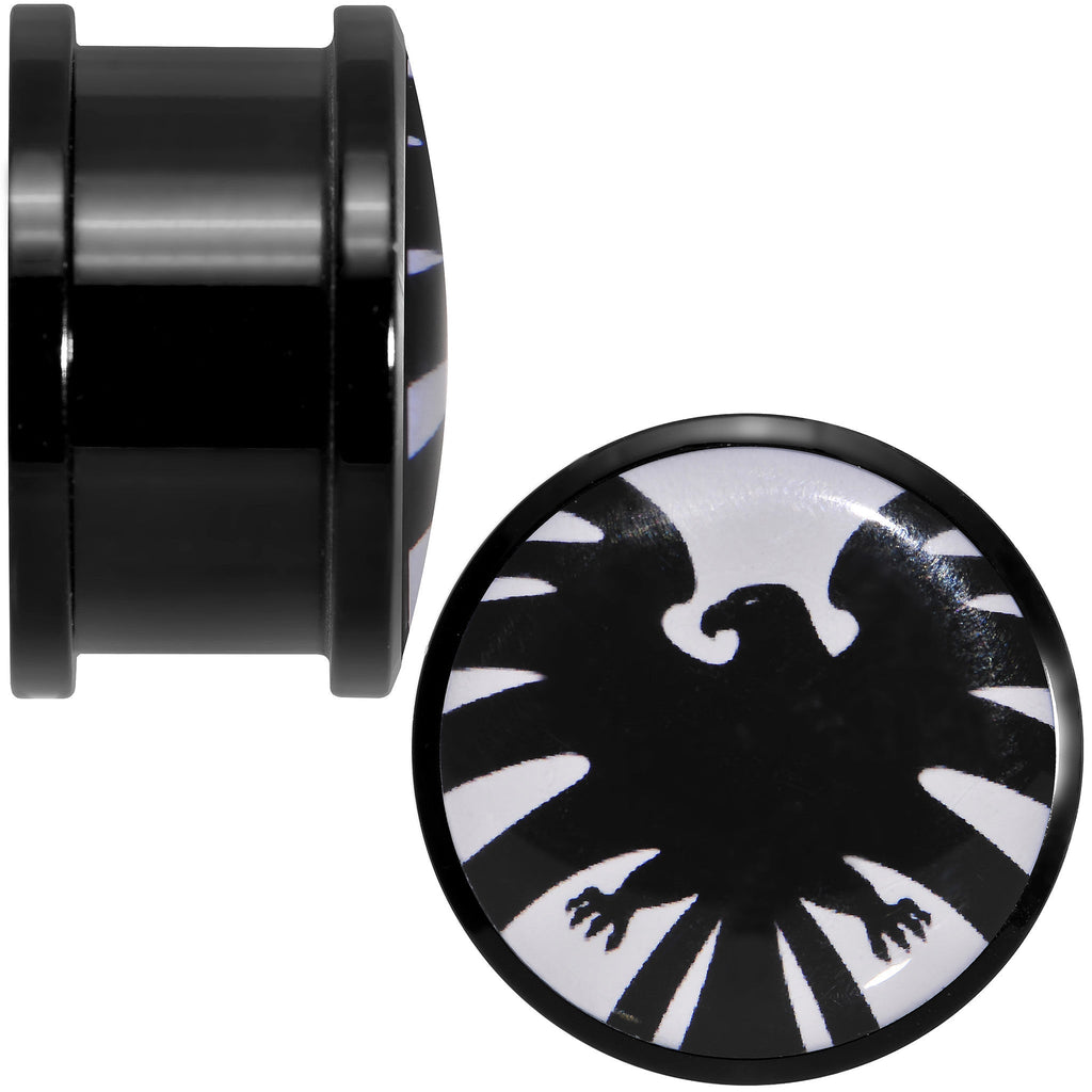 BodyCandy 3/4 Licensed Hawkeye Logo Acrylic Screw Fit Plugs Set — detail close-up