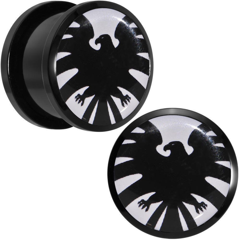 BodyCandy 5/8 Licensed Hawkeye Logo Acrylic Screw Fit Plugs Set — main product shot