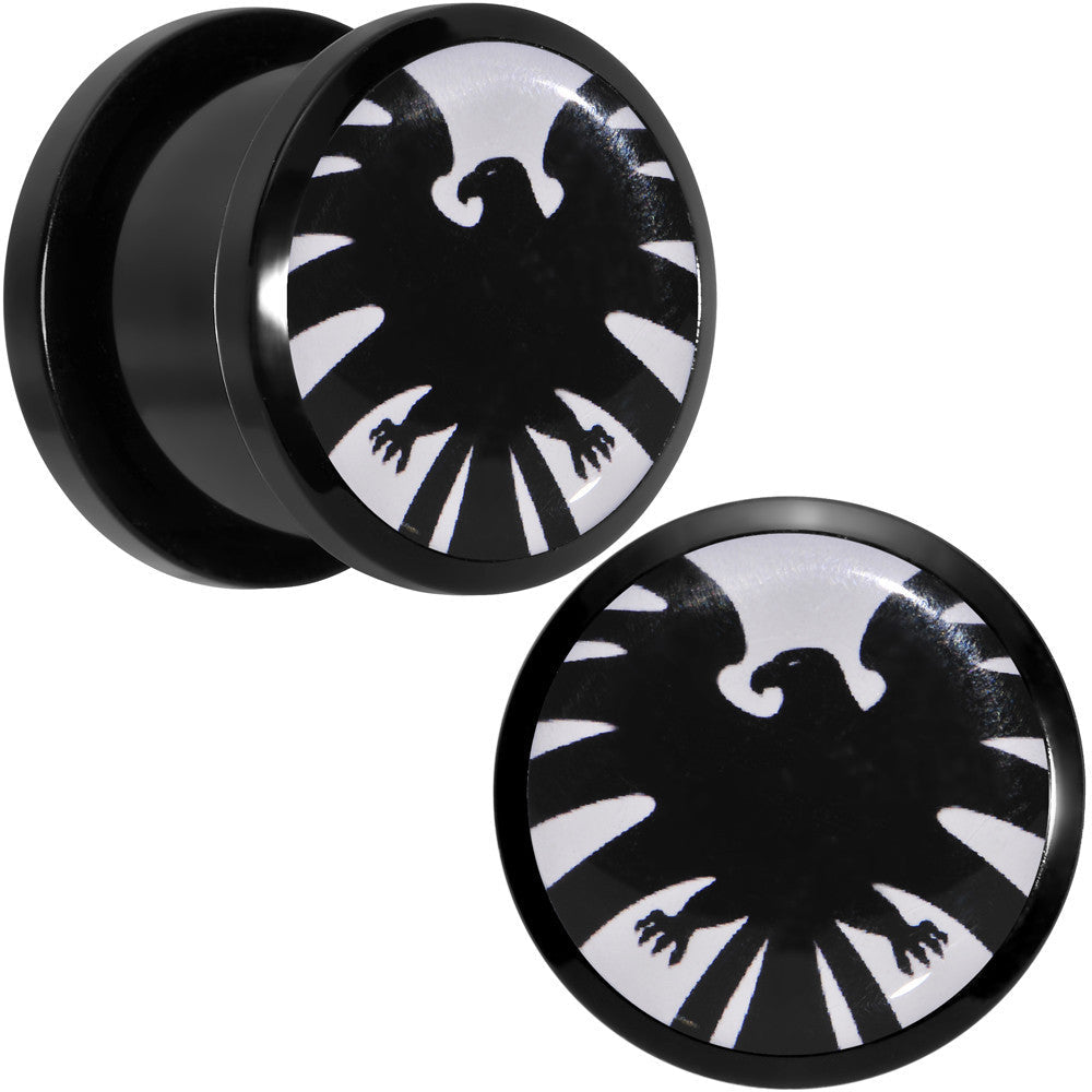 BodyCandy 9/16 Licensed Hawkeye Logo Acrylic Screw Fit Plugs Set — main product shot