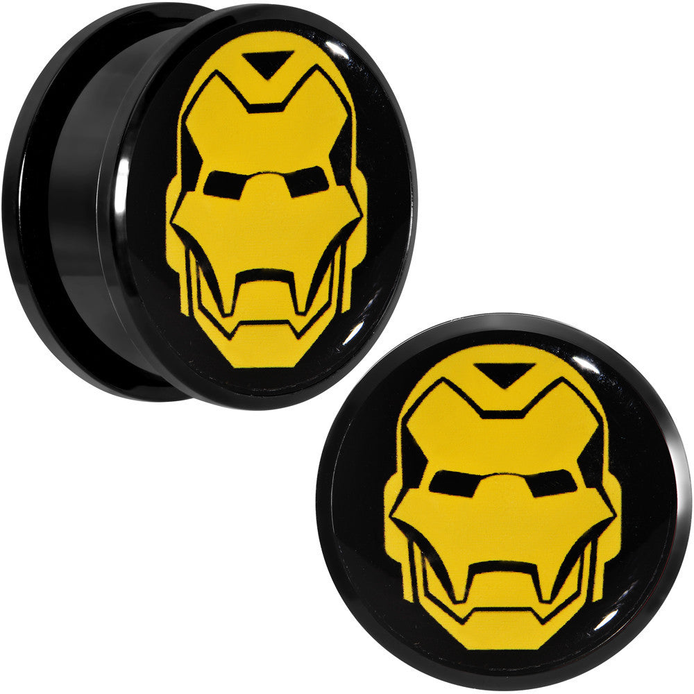 BodyCandy 1 inch Licensed Iron Man Acrylic Screw Fit Plugs Set — main product shot