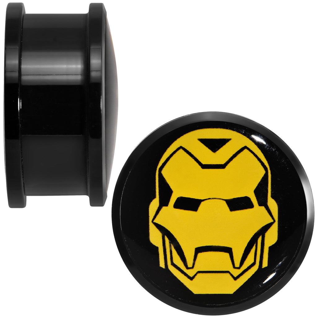 BodyCandy 7/8 Licensed Iron Man Acrylic Screw Fit Plugs Set — detail close-up
