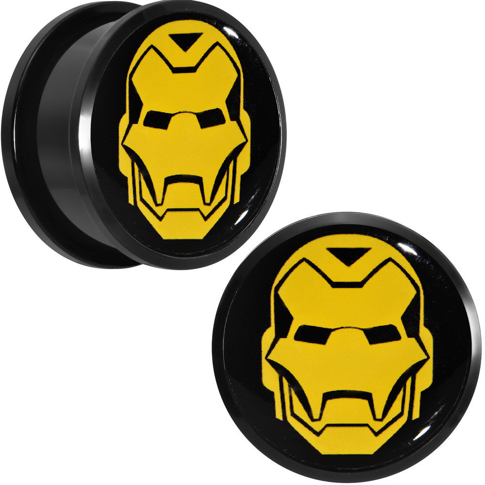 BodyCandy 7/8 Licensed Iron Man Acrylic Screw Fit Plugs Set — main product shot