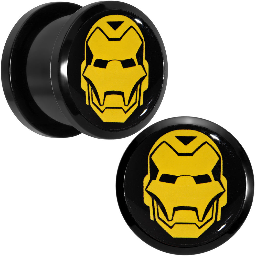 BodyCandy 9/16 Licensed Iron Man Acrylic Screw Fit Plugs Set — main product shot