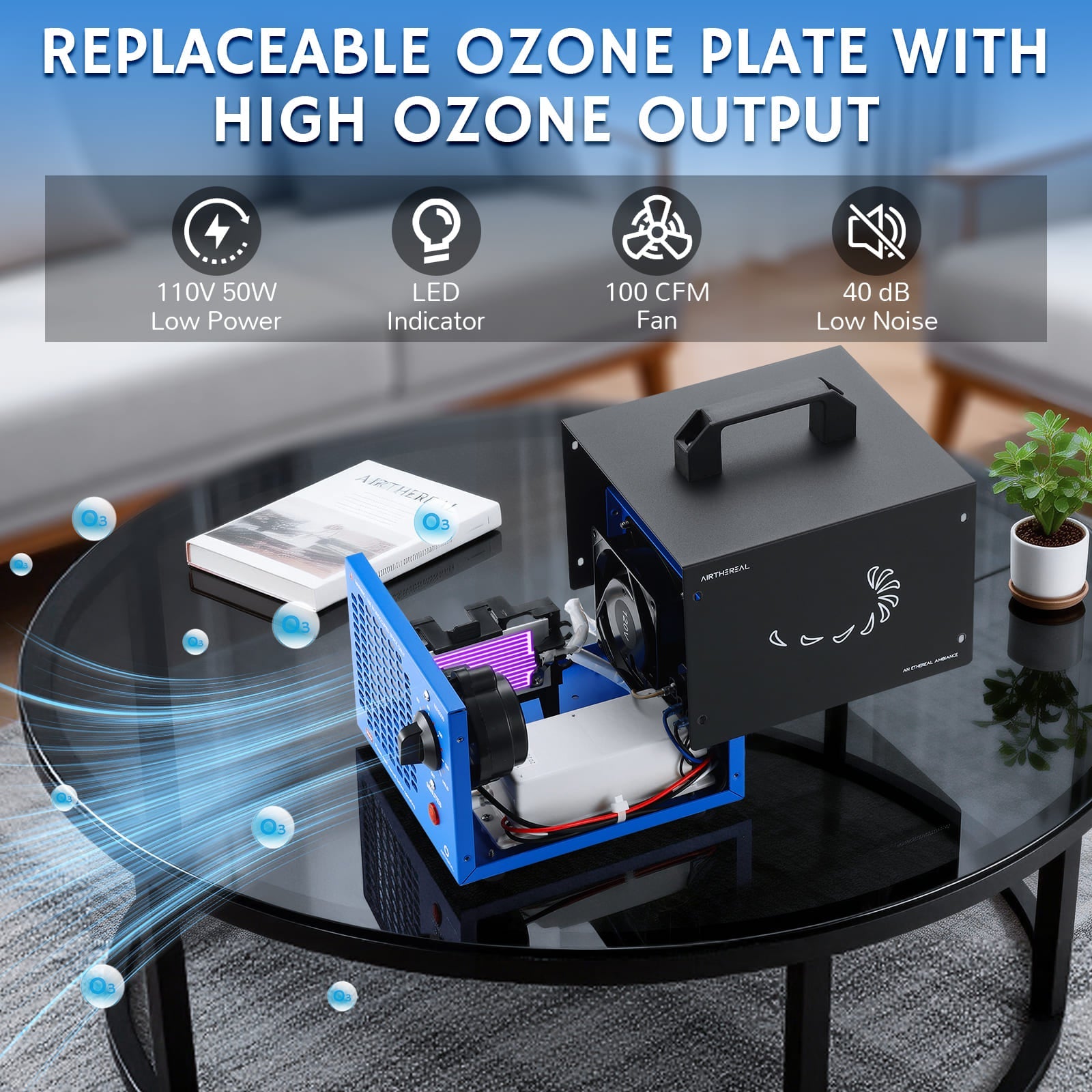 MA5000 Ozone Generator, Replaceable Ozone Plate Option – Airthereal, view 7