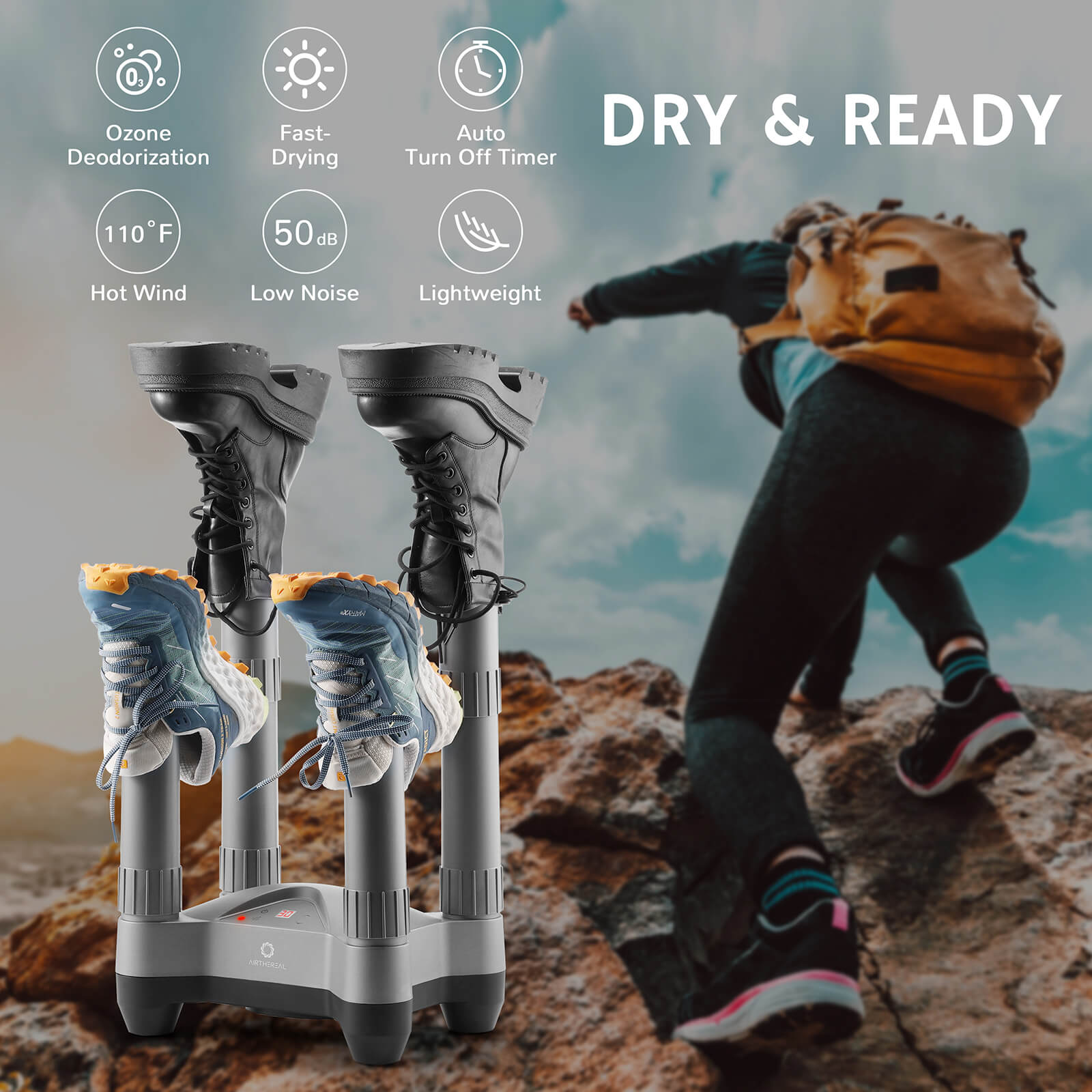 SD20 Boot and Shoe Dryer and Deodorizer with Heat – Airthereal, view 2