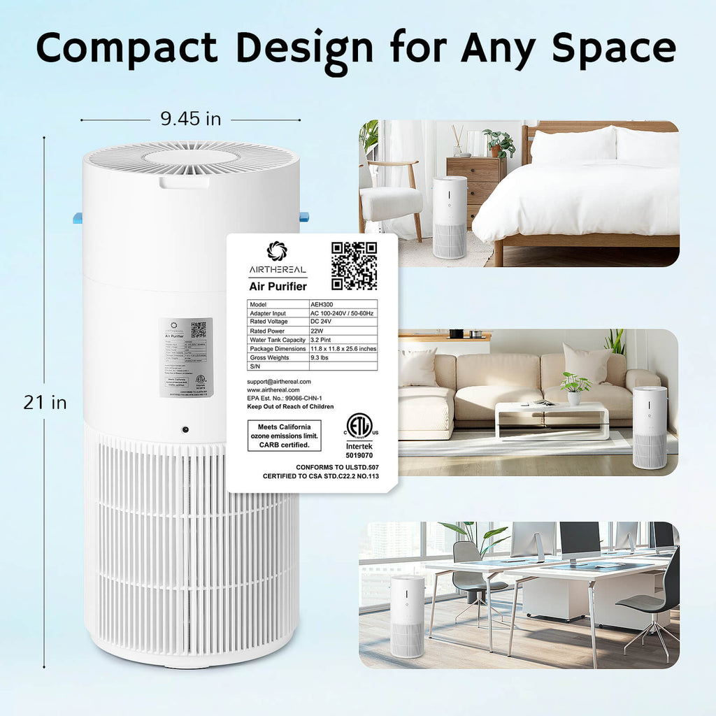 Ethereal Rain AEH300 Air Purifier & Humidifier Combo - European version – Airthereal, view 9