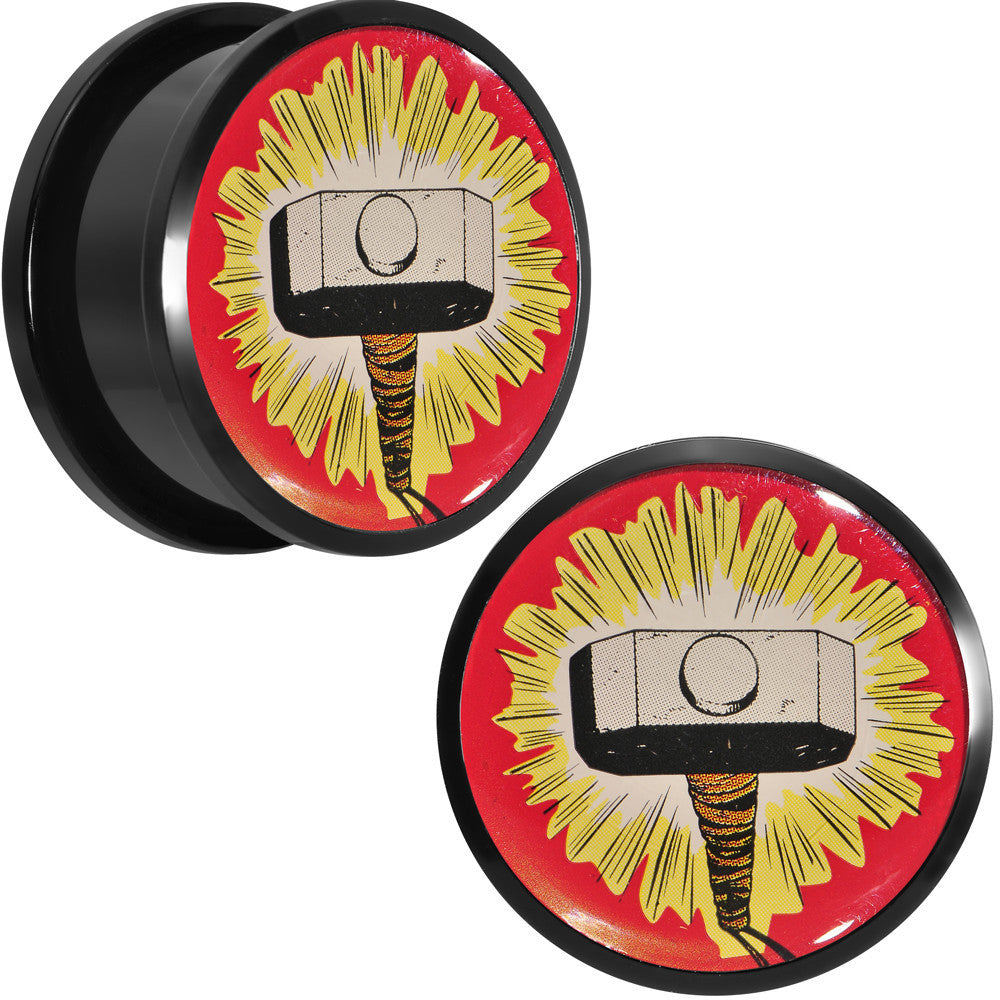 BodyCandy 7/8 Licensed Thor Hammer Logo Acrylic Screw Fit Plugs Set — main product shot