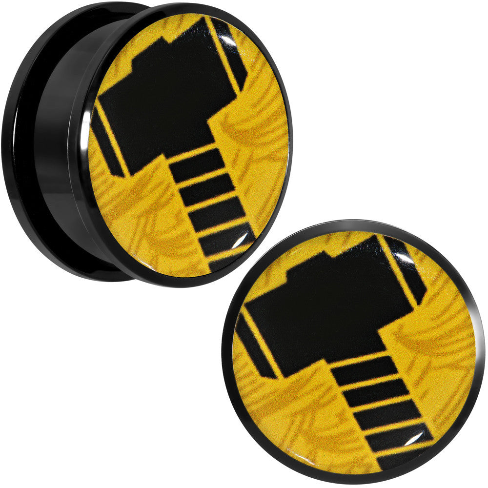 BodyCandy 1 inch Licensed Hammer of Thor Acrylic Screw Fit Plugs Set — main product shot