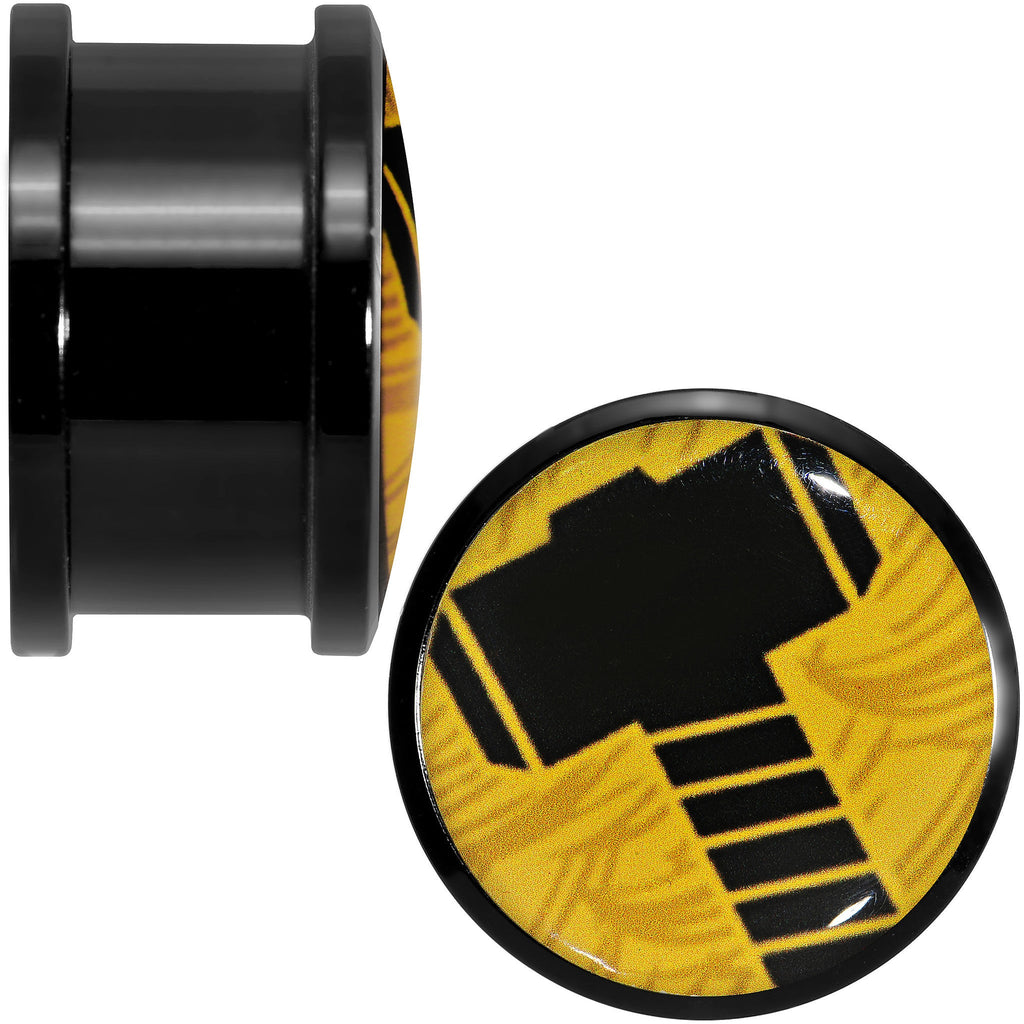 BodyCandy 3/4 Licensed Hammer of Thor Acrylic Screw Fit Plugs Set — detail close-up