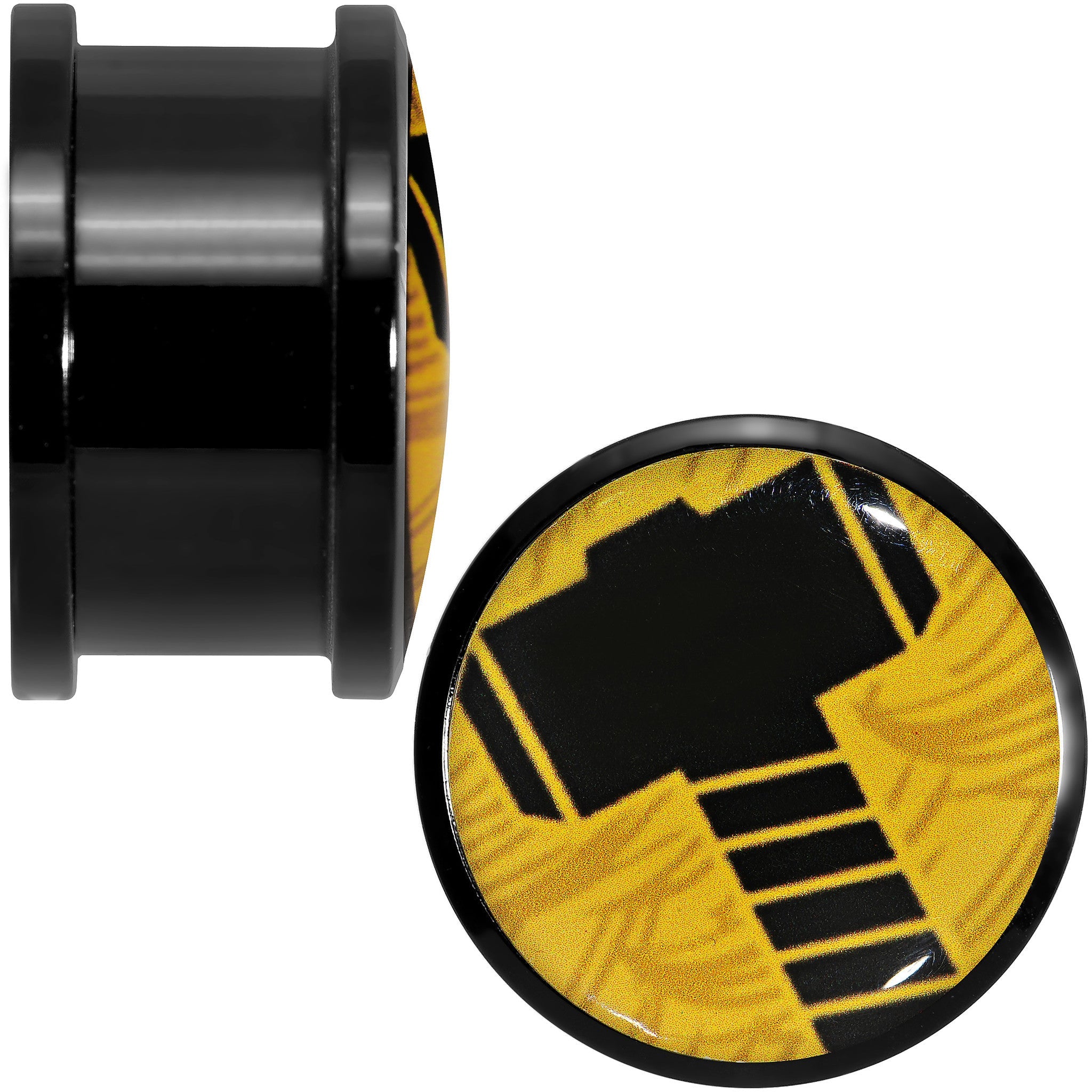 BodyCandy 3/4 Licensed Hammer of Thor Acrylic Screw Fit Plugs Set — detail close-up