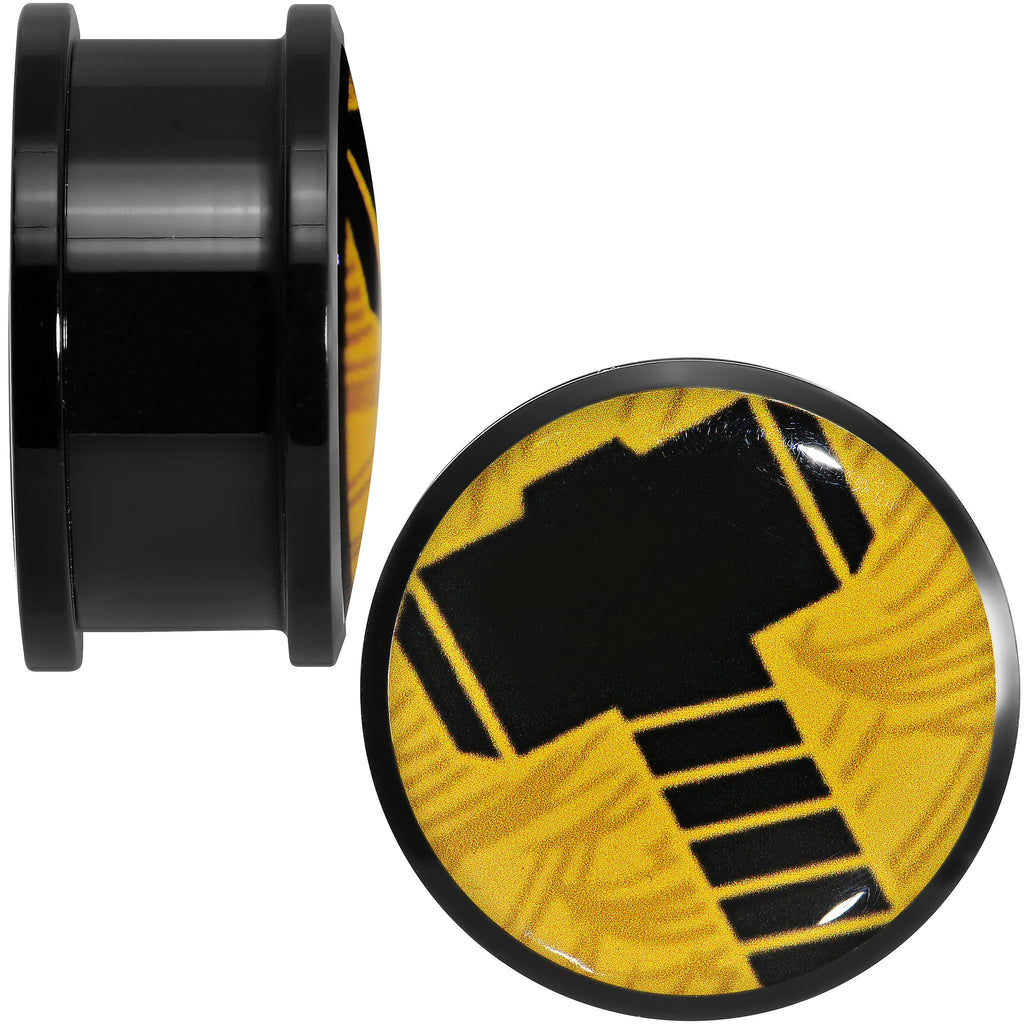 BodyCandy 7/8 Licensed Hammer of Thor Acrylic Screw Fit Plugs Set — detail close-up