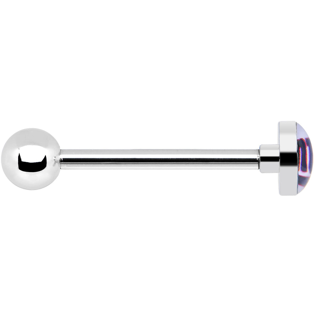BodyCandy Officially Licensed NFL New York Giants Barbell Tongue Ring — detail close-up
