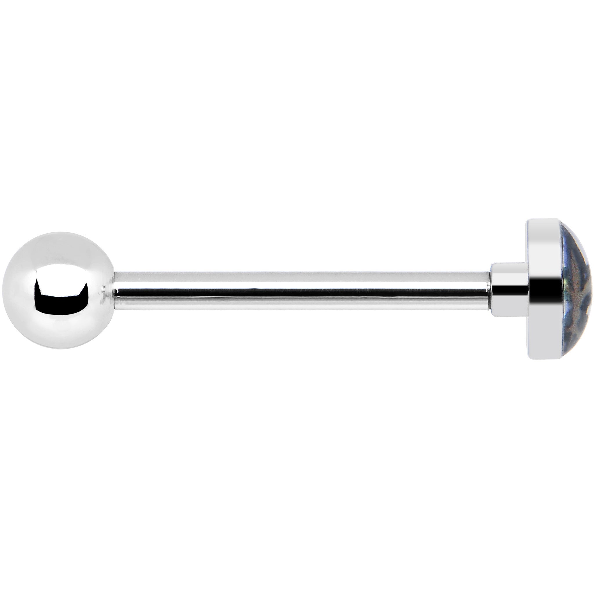 BodyCandy Officially Licensed NFL New Orleans Saints Barbell Tongue Ring — detail close-up