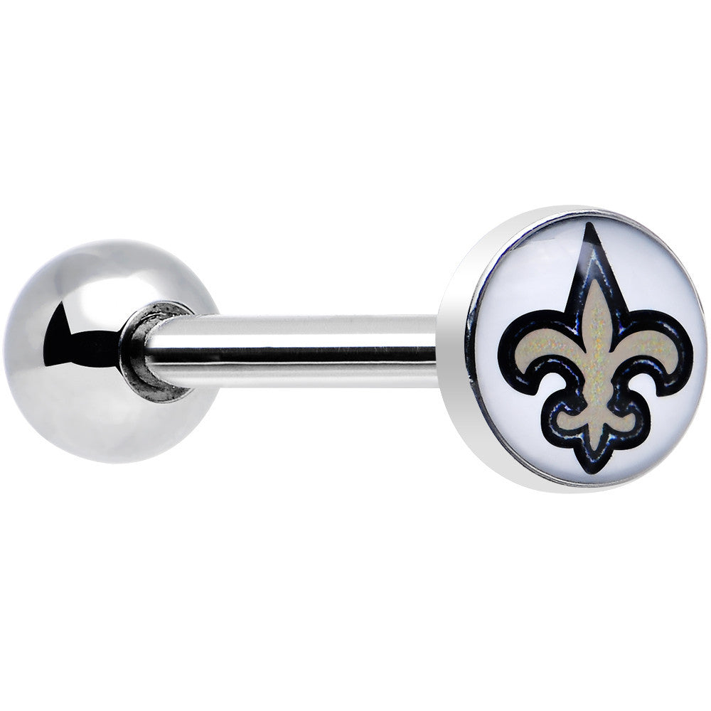 BodyCandy Officially Licensed NFL New Orleans Saints Barbell Tongue Ring — main product shot